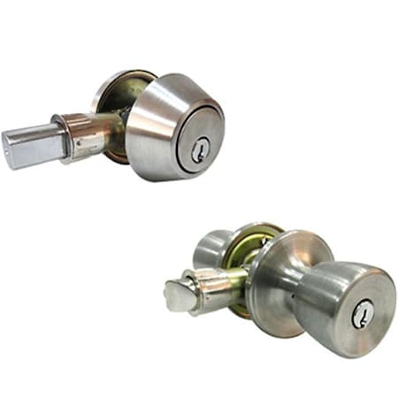 Taiwan Fu Hsing Industrial Taiwan Fu Hsing Industrial 223654 Tru-Guard Tulip Mobile Home Combination Lockset; Stainless Steel 223654